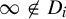 infinity ̸ element of upper D Subscript i