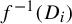 f Superscript negative 1 Baseline left parenthesis upper D Subscript i Baseline right parenthesis