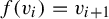 f left parenthesis v Subscript i Baseline right parenthesis equals v Subscript i plus 1