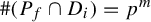 number sign left parenthesis upper P Subscript f Baseline intersection upper D Subscript i Baseline right parenthesis equals p Superscript m