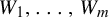 upper W 1 comma backslash dotsc comma upper W Subscript m Baseline