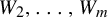 upper W 2 comma backslash dotsc comma upper W Subscript m Baseline