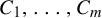 upper C 1 comma backslash dotsc comma upper C Subscript m Baseline