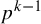 p Superscript k minus 1