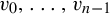 v 0 comma backslash dotsc comma v Subscript n minus 1 Baseline