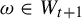 omega element of upper W Subscript t plus 1