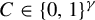 upper C element of left brace 0 comma 1 right brace Superscript gamma