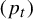 left parenthesis p Subscript t Baseline right parenthesis