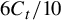 6 upper C Subscript t divided by 10
