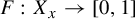 upper F colon upper X Subscript x Baseline right arrow 0 comma 1