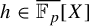 h element of upper F Subscript p Baseline overbar upper X