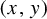 left parenthesis x comma y right parenthesis
