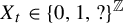 upper X Subscript t Baseline element of left brace 0 comma 1 comma question mark right brace Superscript double struck upper Z
