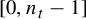 0 comma n Subscript t Baseline minus 1