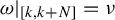 omega vertical bar Subscript k comma k plus upper N Baseline equals nu