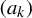 left parenthesis a Subscript k Baseline right parenthesis