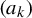 left parenthesis a Subscript k Baseline right parenthesis
