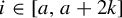 i element of a comma a plus 2 k