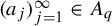 left parenthesis a Subscript j Baseline right parenthesis Subscript j equals 1 Superscript infinity Baseline element of upper A Subscript q