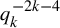 q Subscript k Superscript minus 2 k minus 4