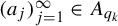 left parenthesis a Subscript j Baseline right parenthesis Subscript j equals 1 Superscript infinity Baseline element of upper A Subscript q Sub Subscript k