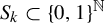upper S Subscript k Baseline subset of left brace 0 comma 1 right brace Superscript double struck upper N
