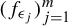left parenthesis f Subscript epsilon Sub Subscript j Subscript Baseline right parenthesis Subscript j equals 1 Superscript m