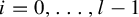 i equals 0 comma midline horizontal ellipsis comma l minus 1