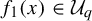 f 1 left parenthesis x right parenthesis element of upper U Subscript q