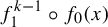 f 1 Superscript k minus 1 Baseline ring f 0 left parenthesis x right parenthesis
