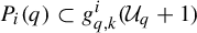 upper P Subscript i Baseline left parenthesis q right parenthesis subset of g Subscript q comma k Superscript i Baseline left parenthesis upper U Subscript q Baseline plus 1 right parenthesis