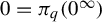 0 equals pi Subscript q Baseline left parenthesis 0 Superscript infinity Baseline right parenthesis
