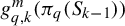 g Subscript q comma k Superscript m Baseline left parenthesis pi Subscript q Baseline left parenthesis upper S Subscript k minus 1 Baseline right parenthesis right parenthesis