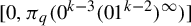 0 comma pi Subscript q Baseline left parenthesis 0 Superscript k minus 3 Baseline left parenthesis 01 Superscript k minus 2 Baseline right parenthesis Superscript infinity Baseline right parenthesis