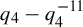 q 4 minus q 4 Superscript negative 11