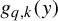 g Subscript q comma k Baseline left parenthesis y right parenthesis