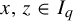 x comma z element of upper I Subscript q Baseline