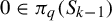 0 element of pi Subscript q Baseline left parenthesis upper S Subscript k minus 1 Baseline right parenthesis