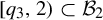 q 3 comma 2 right parenthesis subset of upper B 2