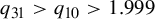 q 31 greater than q 10 greater than 1.999