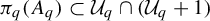 pi Subscript q Baseline left parenthesis upper A Subscript q Baseline right parenthesis subset of upper U Subscript q Baseline intersection left parenthesis upper U Subscript q Baseline plus 1 right parenthesis