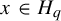 x element of upper H Subscript q