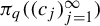 pi Subscript q Baseline left parenthesis left parenthesis c Subscript j Baseline right parenthesis Subscript j equals 1 Superscript infinity Baseline right parenthesis