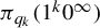 pi Subscript q Sub Subscript k Baseline left parenthesis 1 Superscript k Baseline 0 Superscript infinity Baseline right parenthesis