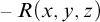 minus upper R left parenthesis x comma y comma z right parenthesis