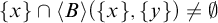 StartSet x EndSet intersection left angle bracket upper B right angle bracket left parenthesis StartSet x EndSet comma StartSet y EndSet right parenthesis not equals backslash emptyset