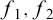 f 1 comma f 2