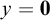 y equals bold 0