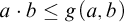a dot b less than or equals g left parenthesis a comma b right parenthesis