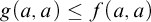g left parenthesis a comma a right parenthesis less than or equals f left parenthesis a comma a right parenthesis
